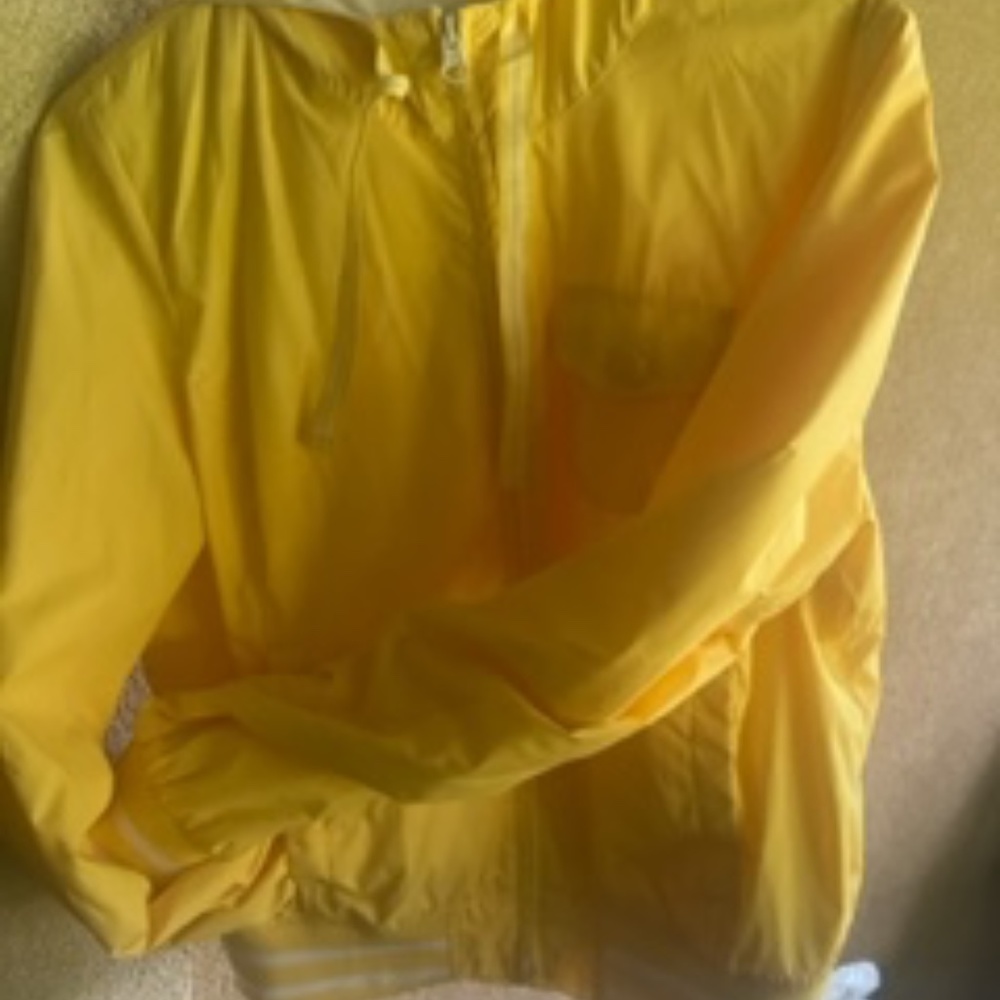 Baseball Style Wind - Rain Jacket with Hood, Banded cuffs and cropped waist